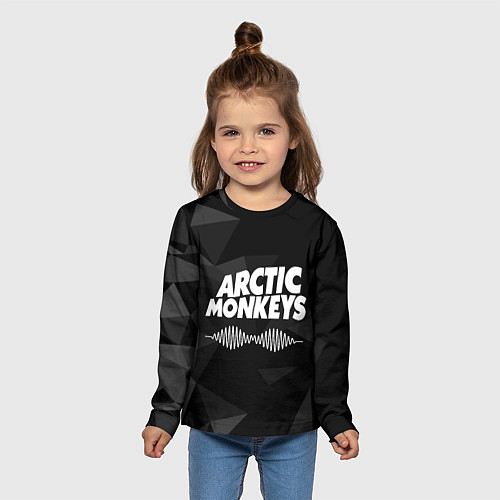 Детский лонгслив Arctic Monkeys Серая Геометрия / 3D-принт – фото 5