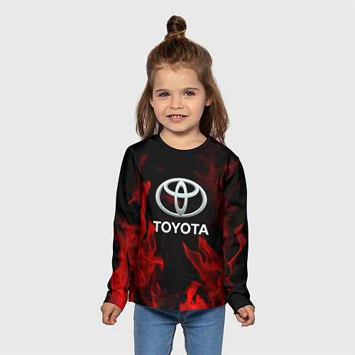 Детский лонгслив Toyota Red Fire / 3D-принт – фото 5