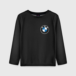 Детский лонгслив BMW LOGO CARBON ЧЕРНЫЙ КАРБОН