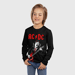 Лонгслив детский AC DC Ангус Янг гитарист, цвет: 3D-принт — фото 2