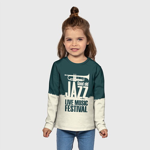 Детский лонгслив Джаз Живая Музыка / 3D-принт – фото 5