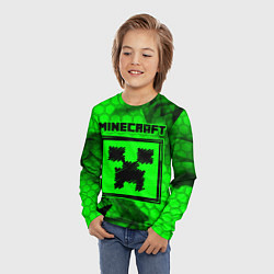 Лонгслив детский MINECRAFT - Зеленый Крипер, цвет: 3D-принт — фото 2
