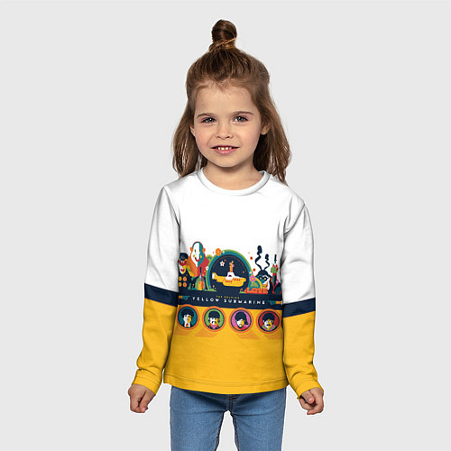 Детский лонгслив Yellow Submarine Мультфильм 3D / 3D-принт – фото 5
