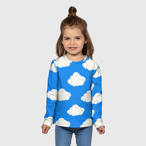 Детский лонгслив Облака на небе / 3D-принт – фото 5