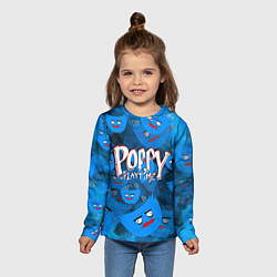 Лонгслив детский Poppy Playtime Pattern background, цвет: 3D-принт — фото 2