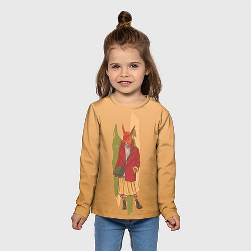Детский лонгслив Белка на стиле / 3D-принт – фото 5