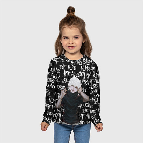 Детский лонгслив ХРУСТ ПАЛЬЦЕВ ТОКИЙСКИЙ ГУЛЬ / 3D-принт – фото 5