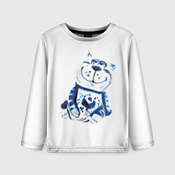 Лонгслив детский Gzhel the cat, цвет: 3D-принт