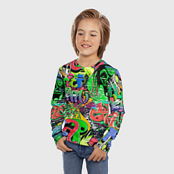 Лонгслив детский Граффити с черепами, цвет: 3D-принт — фото 2