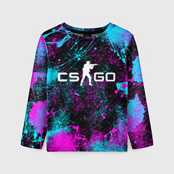 Лонгслив детский КС ГО НЕОН CS GO NEON, цвет: 3D-принт