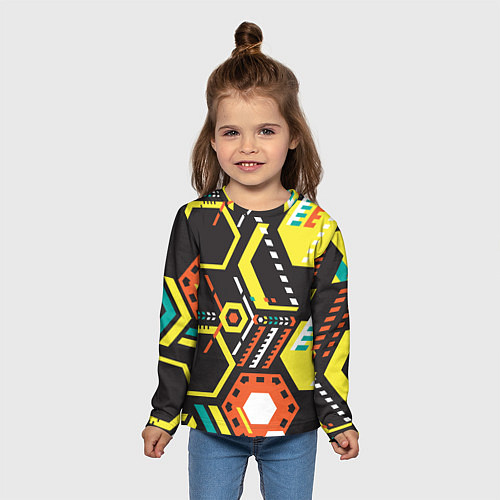 Детский лонгслив Schematic abstraction / 3D-принт – фото 5