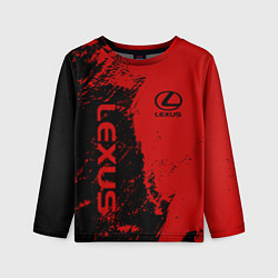 Лонгслив детский Lexus Лексус Черно красный, цвет: 3D-принт