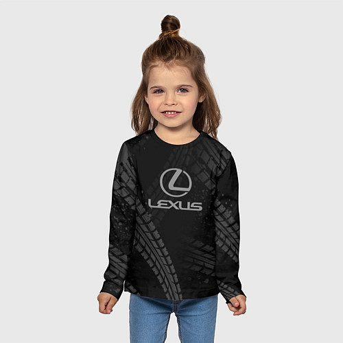 Детский лонгслив Lexus следы шин / 3D-принт – фото 5