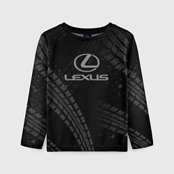 Лонгслив детский Lexus следы шин, цвет: 3D-принт