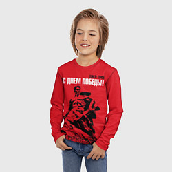 Лонгслив детский С Днем Победы! Защитник Сталинграда, цвет: 3D-принт — фото 2
