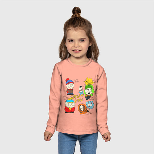 Детский лонгслив Южный парк персонажи South Park / 3D-принт – фото 5
