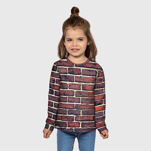 Детский лонгслив Brick Wall / 3D-принт – фото 5