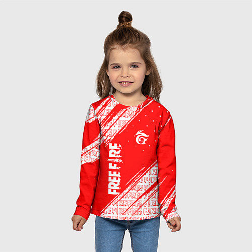Детский лонгслив Free Fire Фри Фаер Паттерн / 3D-принт – фото 5