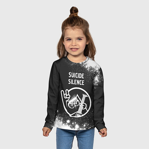 Детский лонгслив Suicide Silence - КОТ - Брызги / 3D-принт – фото 5