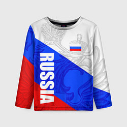 Детский лонгслив RUSSIA - SPORTWEAR - ТРИКОЛОР