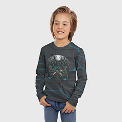 Лонгслив детский Голова монстра в противогазе, цвет: 3D-принт — фото 2