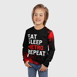 Лонгслив детский Eat Sleep Metro Repeat Арт, цвет: 3D-принт — фото 2