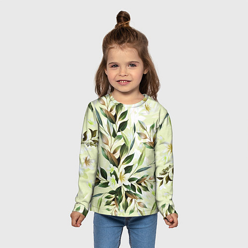 Детский лонгслив Цветы Липовый Сад / 3D-принт – фото 5