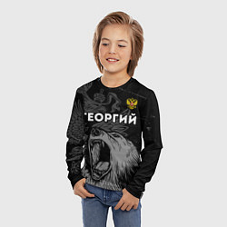 Лонгслив детский Георгий Россия Медведь, цвет: 3D-принт — фото 2