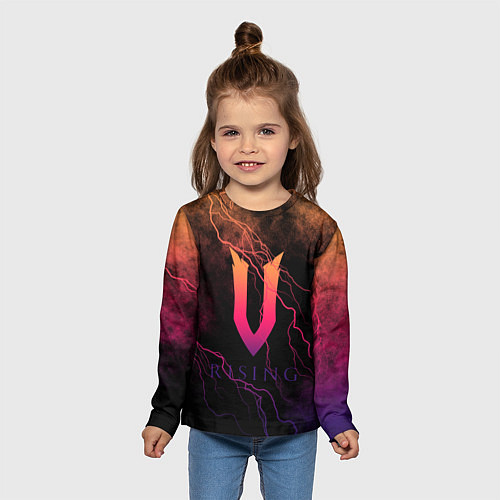 Детский лонгслив V Rising молнии / 3D-принт – фото 5