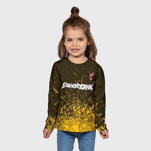Детский лонгслив ФНФ - ДЕВУШКА Краска / 3D-принт – фото 5