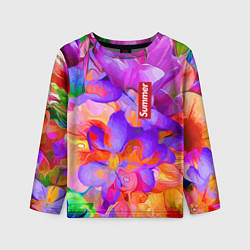 Детский лонгслив Красочный цветочный паттерн Лето Colorful Floral P