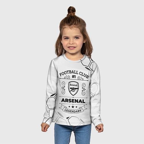 Детский лонгслив Arsenal Football Club Number 1 Legendary / 3D-принт – фото 5