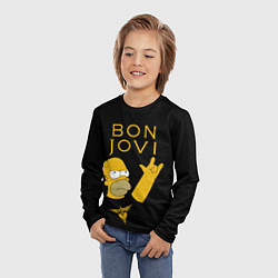 Лонгслив детский Bon Jovi Гомер Симпсон Рокер, цвет: 3D-принт — фото 2