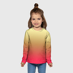 Лонгслив детский Красно-желтый градиент, цвет: 3D-принт — фото 2