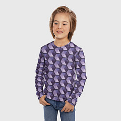 Лонгслив детский Фиолетовые шестиугольники, цвет: 3D-принт — фото 2