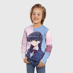 Лонгслив детский Коми-сан У Коми проблемы с общением, цвет: 3D-принт — фото 2