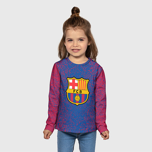 Детский лонгслив Barcelona брызги красок / 3D-принт – фото 5