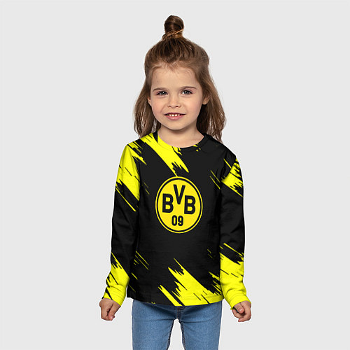 Детский лонгслив Borussia texture / 3D-принт – фото 5