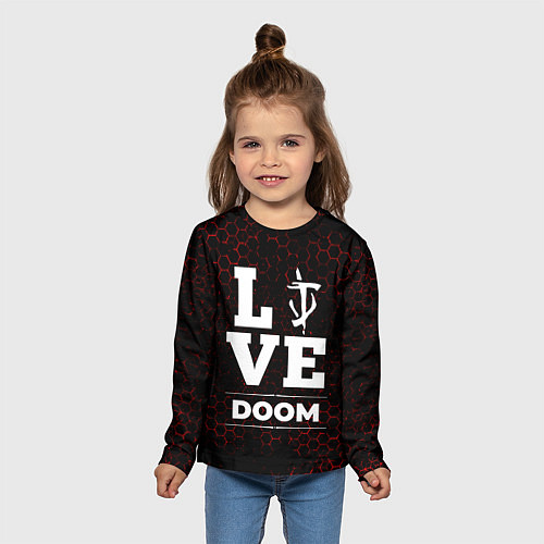 Детский лонгслив Doom Love Классика / 3D-принт – фото 5