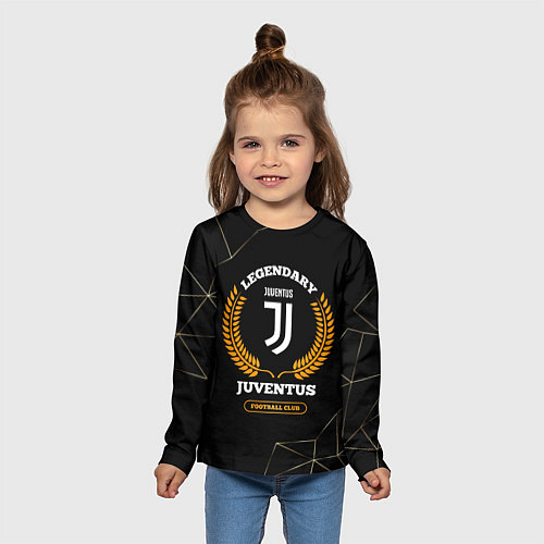 Детский лонгслив Лого Juventus и надпись Legendary Football Club на / 3D-принт – фото 5