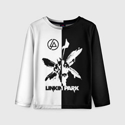 Лонгслив детский Linkin Park логотип черно-белый, цвет: 3D-принт
