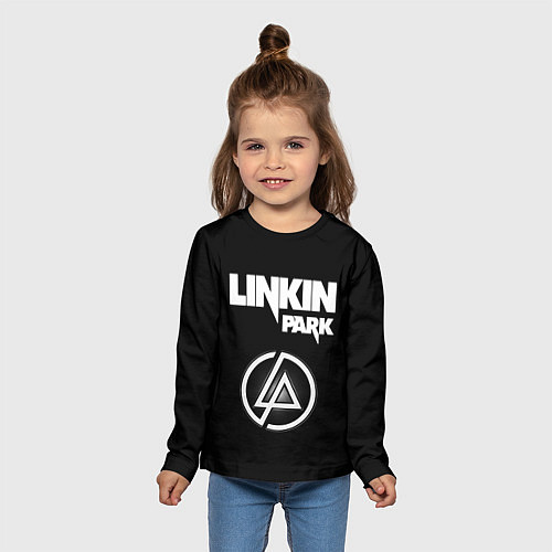 Детский лонгслив Linkin Park логотип и надпись / 3D-принт – фото 5