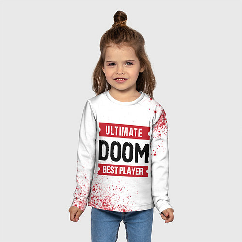 Детский лонгслив Doom: красные таблички Best Player и Ultimate / 3D-принт – фото 5