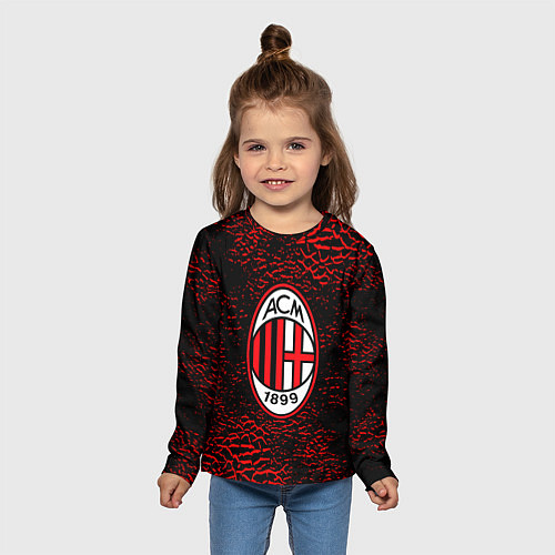 Детский лонгслив Ac milan фк милан logo / 3D-принт – фото 5