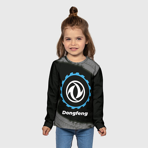 Детский лонгслив Dongfeng в стиле Top Gear со следами шин на фоне / 3D-принт – фото 5