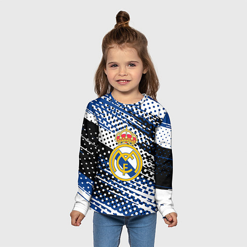 Детский лонгслив Real madrid Реал Мадрид краски / 3D-принт – фото 5
