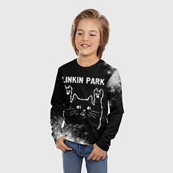 Лонгслив детский Группа Linkin Park и Рок Кот, цвет: 3D-принт — фото 2