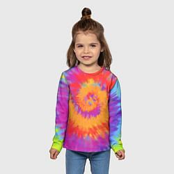 Лонгслив детский Тай дай в радуге, цвет: 3D-принт — фото 2