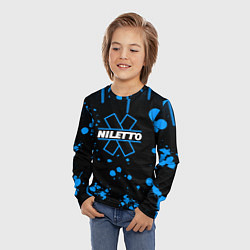 Лонгслив детский Нилето niletto потёки и капли краски, цвет: 3D-принт — фото 2