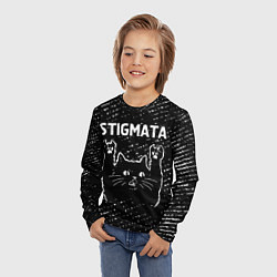 Лонгслив детский Группа Stigmata и Рок Кот, цвет: 3D-принт — фото 2
